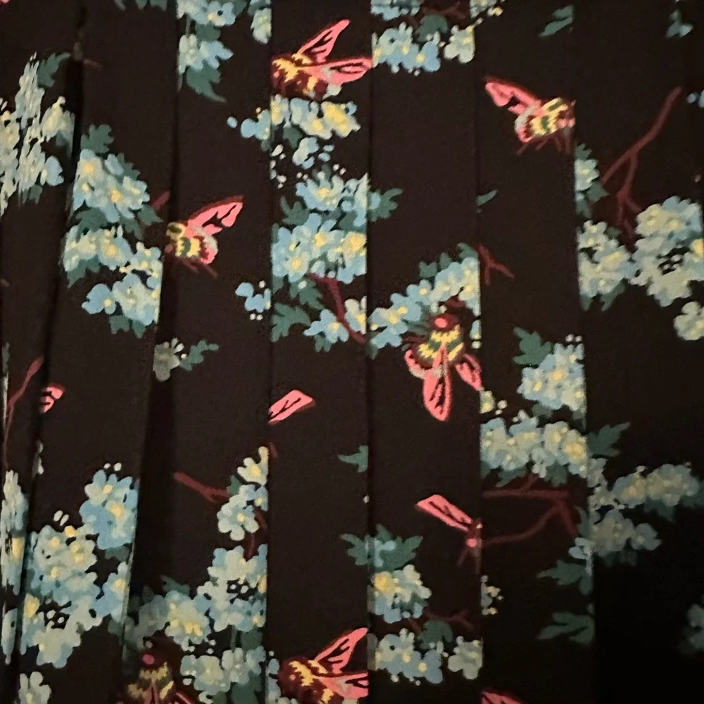 NWT J. Crew Pleated Midi Skirt In Botanical Bees Print Size 6